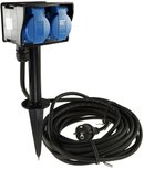 Chilitec tuinstopcontactdoos met grondpin 2-voudig 10m kabel IP44