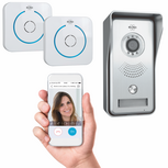 Elro DVC040IP2 draadloze Wi-Fi video deurbel met app voorkant met twee extra ontvangers