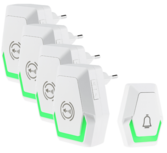 Pilota Porta draadloze deurbel 400 meter bereik met 4 ontvangers + flitslicht