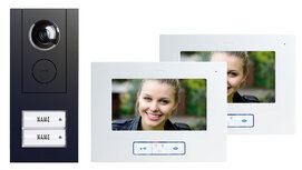 M-E VD ALU-6720 A video intercom deurbel bedraad voor twee appartementen antraciet