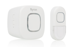 Byron DBY-24722 Draadloze deurbelset BY722 met led-verlichting en 200 meter bereik voor stopcontact voorkant schuin