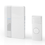 Nedis DOORB223CWT draadloze deurbel voorkant wit modern stijlvol schuin