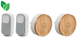 Avidsen 102498 draadloze en kinetische deurbel bamboe 2 beldrukkers + 2 ontvangers