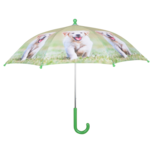 Kinderparaplu met blije puppies bruin KG160 voorkant hondje