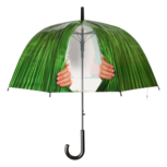 Esschert Design kiekeboe kinderparaplu met kijkgat groen TP318 voorkant