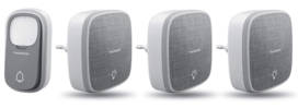 Thomson 513133 draadloze deurbel met kinetische knop en 3 plug-in ontvangers
