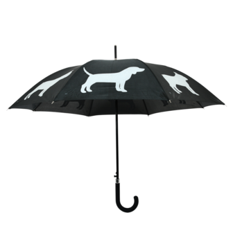 Esschert Design honden paraplu reflecterend zwart TP331 voorkant