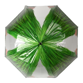 Esschert Design kiekeboe kinderparaplu met kijkgat groen TP318 bovenkant