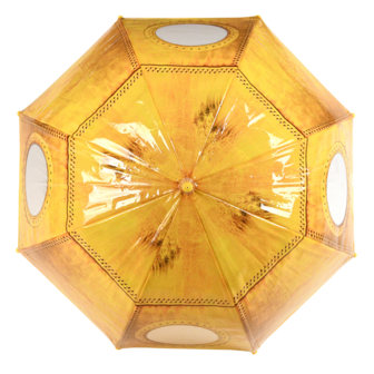 Esschert Design kiekeboe kinderparaplu met raampje geel KG192 bovenkant