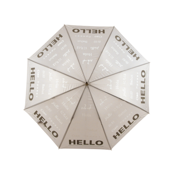 Esschert Design hello paraplu reflecterend beige TP332 bovenkant hallo