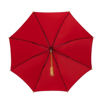 Eco bamboe paraplu windproof rood onderkant