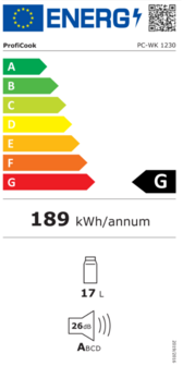 Energielabel Proficook pc-wk1230