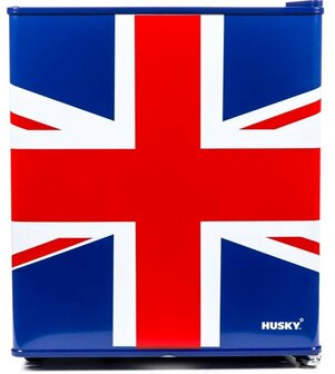 Husky mini koelkast met Engelse vlag design 43 liter KK50-278-NL-HU voorkant