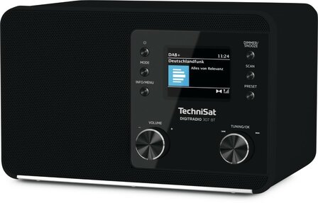 Technisat DIGITRADIO 307 BT DAB+/FM radio met BestTune-technologie zwart voorkant rechts