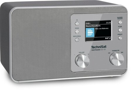 Technisat DIGITRADIO 307 BT DAB+/FM radio met BestTune-technologie zilver voorkant links