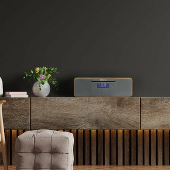 Sangean DDR-47BT Walnut DAB+/FM digitale radio met CD-speler, bluetooth en aux