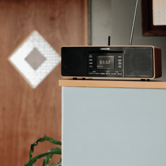 Sangean DDR-66BT Walnut All-in-one stereo muzieksysteem DAB+ AUX en CD-speler