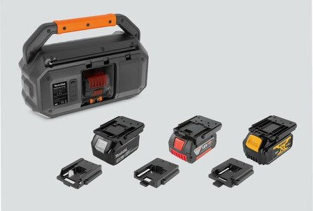 TechniSat DIGITRADIO 231 OD DAB+ bouwradio zwart accuhouders voor Makita Bosch en DeWalt