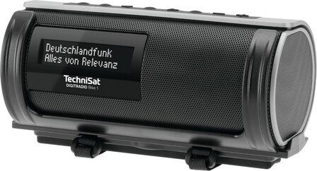 Technisat DIGITRADIO BIKE 1 DAB+/FM fietsradio voor op stuur zwart/zilver voorkant rechts