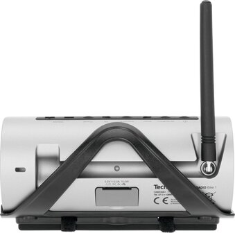 Technisat DIGITRADIO BIKE 1 DAB+/FM fietsradio voor op stuur zwart/zilver achterkant antenne