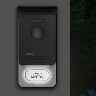Philips WelcomeEye touch intercom met camera DES 9700 VDP buitenpost met verlicht naambordje