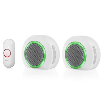 Byron DBY-23524 draadloze deurbel set met twee ontvangers met lichtsignaal voorkant rechts