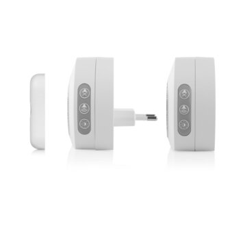 Byron DBY-23524 draadloze deurbel set met twee ontvangers met lichtsignaal zijkant rechts