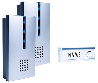 M-E FG7 draadloze deurbel met twee ontvangers 41103 zilver