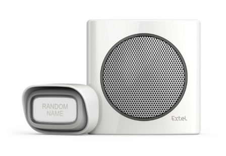 Extel diBi flash soft white draadloze deurbel 081738 voorzijde beldrukker ontvanger wit