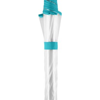 Fare Pure 7112 transparante paraplu met automatische opening lichtblauw