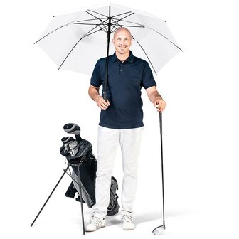 Fare Fibermatic XXL windproof golfparaplu wit 133 centimeter