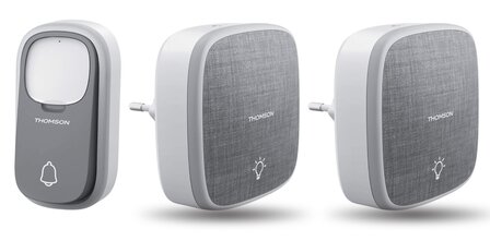 Thomson 513133 draadloze deurbel met kinetische knop en 2 plug-in ontvangers