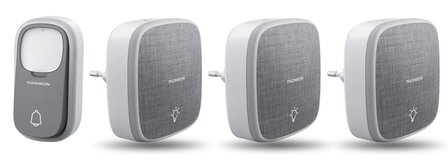 Thomson 513133 draadloze deurbel met kinetische knop en 3 plug-in ontvangers