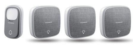 Thomson 513134 draadloze deurbel met kinetische knop en 3 batterij ontvangers