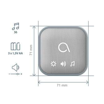 Avidsen Sona-T Battery draadloze deurbel met flitslicht op batterijen ontvanger