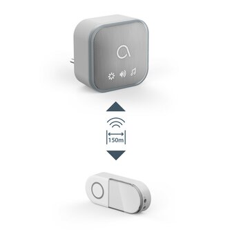 Avidsen Sona-T Plug-In draadloze deurbel met flitslicht op netstroom 150 meter bereik