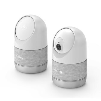 Philips WelcomeEye Look gemotoriseerde Wi-Fi binnencamera 2k voor- en achterkant