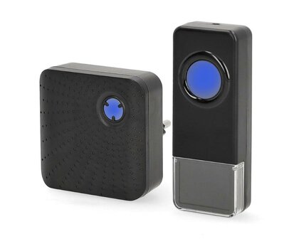 Nedis DOORB310BK3 draadloze deurbel 150 meter met drie plug-in ontvangers zwart