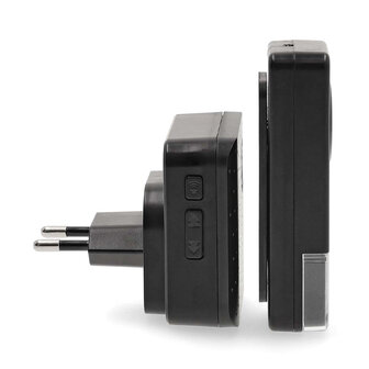 Nedis DOORB310BK2 draadloze deurbel 150 meter met twee plug-in ontvangers zwart