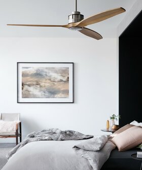 Beacon Airfusion Akmani plafondventilator chroom teakhout 156 centimeter