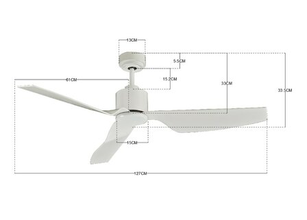 Beacon Airfusion Climate II plafondventilator wit 127 centimeter afmetingen