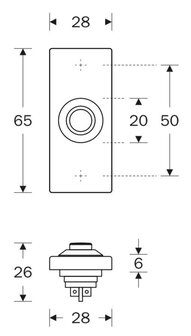 Artitec 95458 beldrukker rechthoekig messing pvd goud afmetingen
