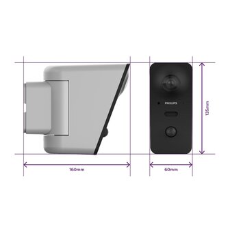 Philips WelcomeEye View Wi-Fi buitencamera FULLHD 2K afmetingen