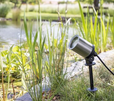 Chilitec RVS tuinspot met grondpen IP65 230V zonder lichtbron met 1,5m kabel