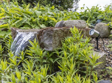 Chilitec RVS tuinspot met grondpen IP65 230V zonder lichtbron met 1,5m kabel