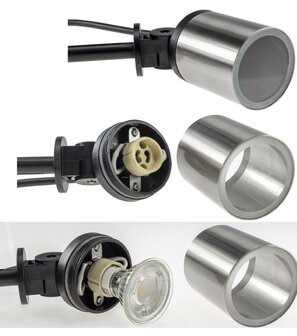 Chilitec RVS tuinspot met grondpen IP65 230V zonder lichtbron met 1,5m kabel