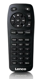 Lenco DAR-030BK stereo DAB+/FM radio zwart afstandsbediening