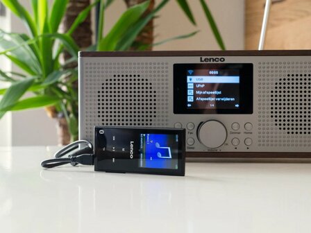 Lenco DIR-170WA internet/DAB+/FM smart radio walnoot zilver usb-aansluiting