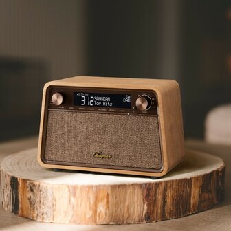 Sangean WR-201D DAB+/FM natural cherry houten kast premium radio