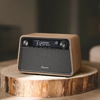 Sangean WR-201D DAB+/FM vintage walnoot houten kast premium radio